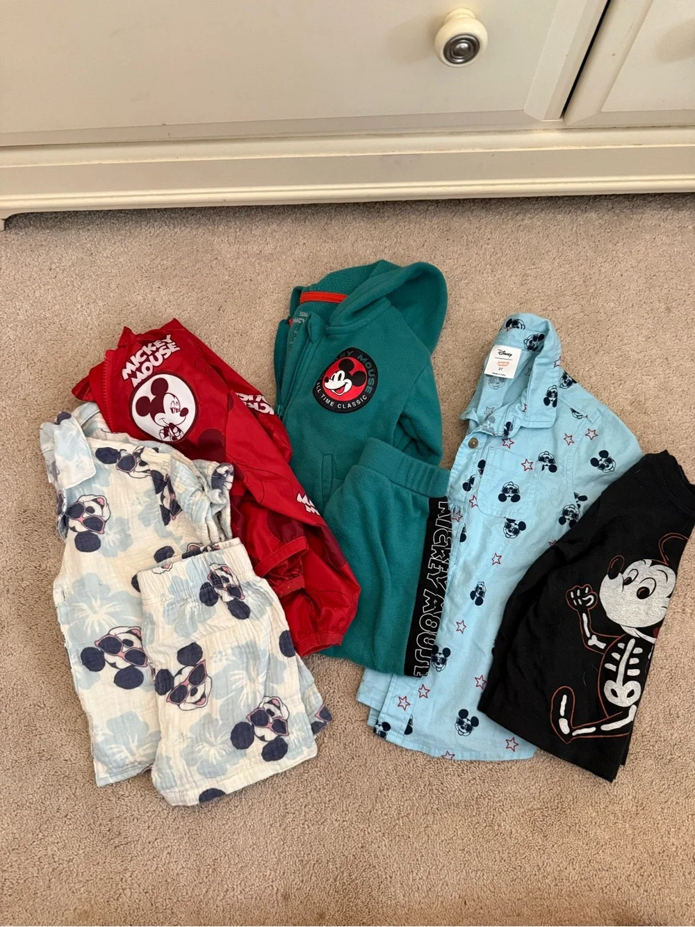 GAP & Disney Kid’s Mickey Mouse Bundle - Red, Teal, Light Blue, Black, Cream